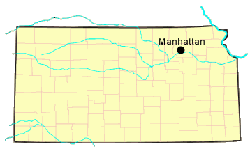 Romalyn Tilghman Kansas map; Manhattan